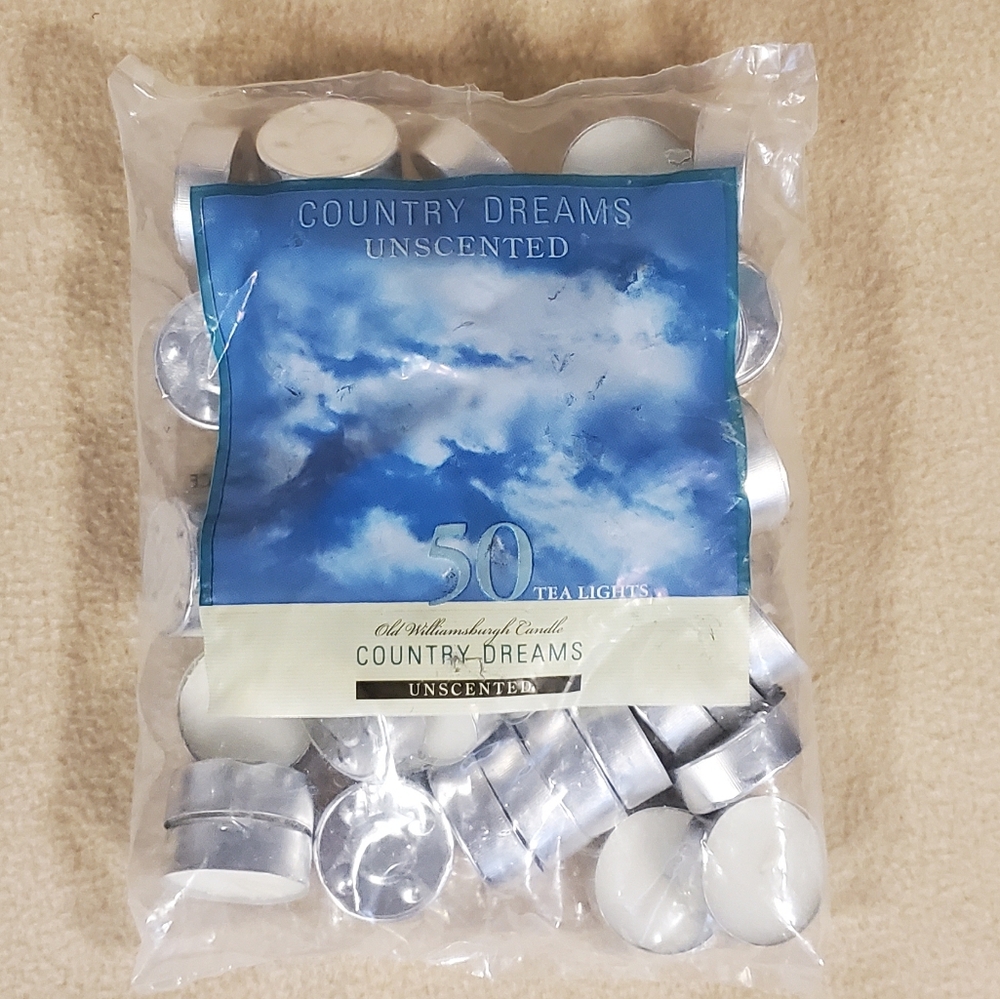Country Dreams Unscented Tea Lights 50ct White Lead Free Wick